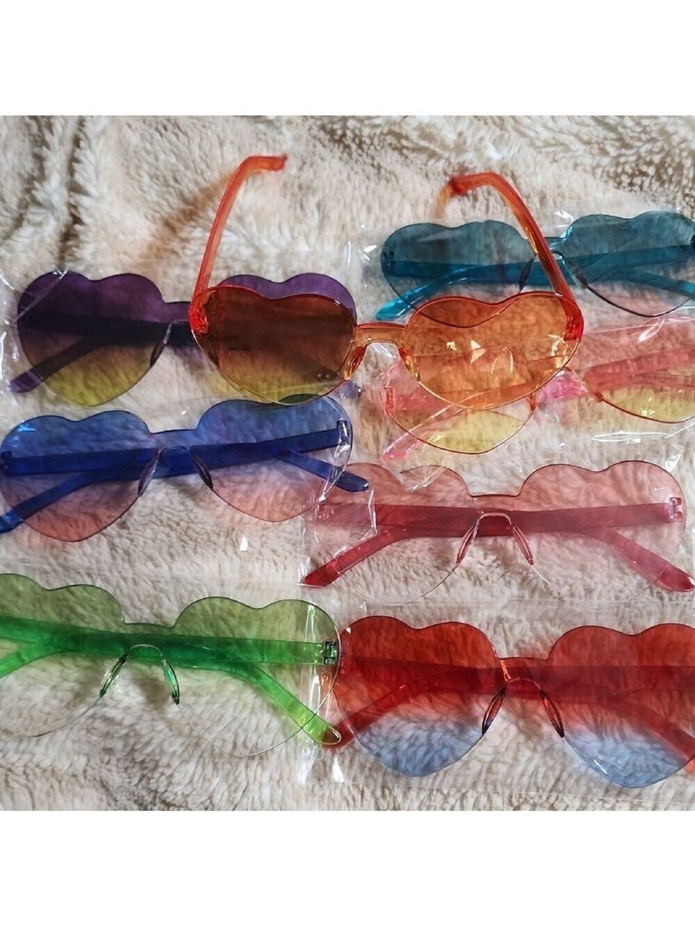 Heart-Shaped Kids Sunglasses Set - Multicolor